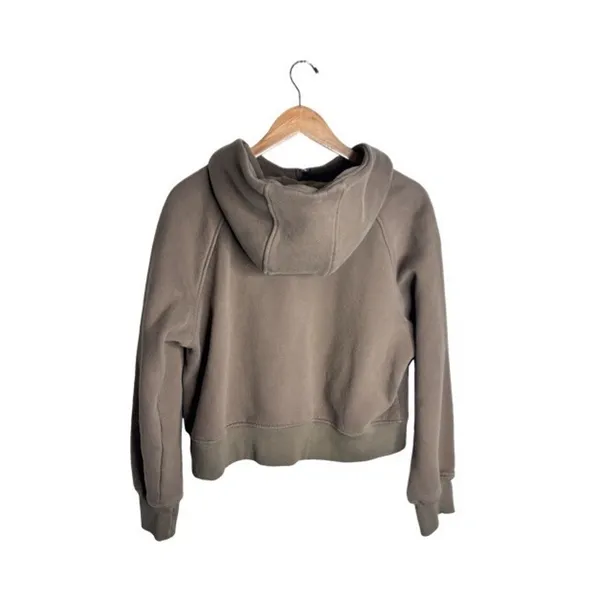 Automet Scuba Hoodie Half Zip Cropped Size Medium Mocha Athleisure - Image 5
