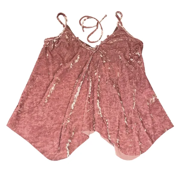 Hummingbird Cami Top Y2K Pink Crushed Velvet Halter Choker Strap Whimsigoth S - Image 2