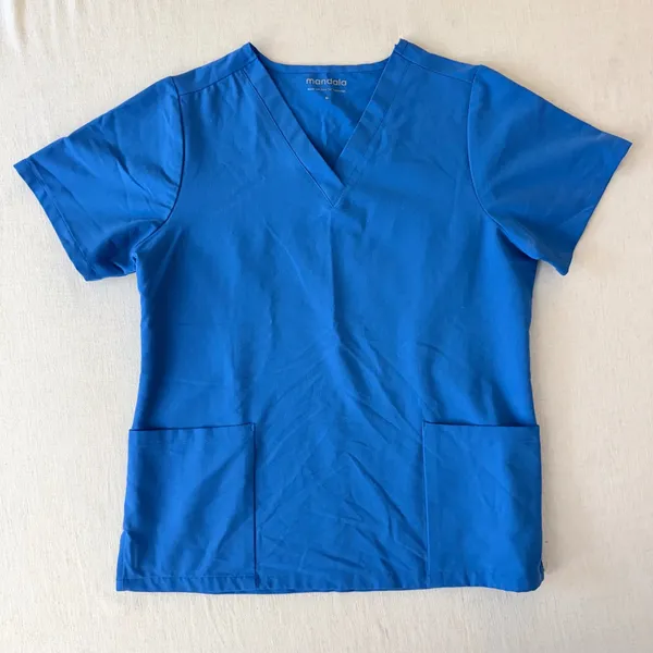 Mandala Equa-Tek V-Neck Short Sleeve Scrub Tops Bundle 2pk Women Medium Blue - Image 7