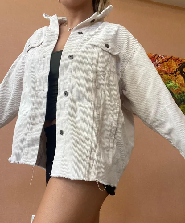 ZARA Beige Corduroy Jacket - Image 2
