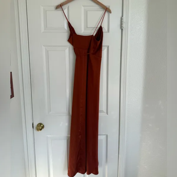 ShowPo. Terra Cotta Elegant Rust Satin Maxi Dress Size 6 Made in Australia‎ - Image 8