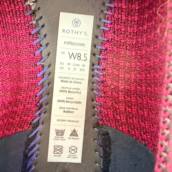 Rothy's The Point Loafer Scarlet Red Tweed Size 8.5 Flat Comfort RARE - Image 7
