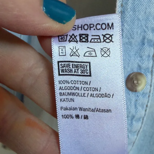 Topshop MOTO Soft Washed 100%Cotton Light Blue Denim Shirt - Image 6