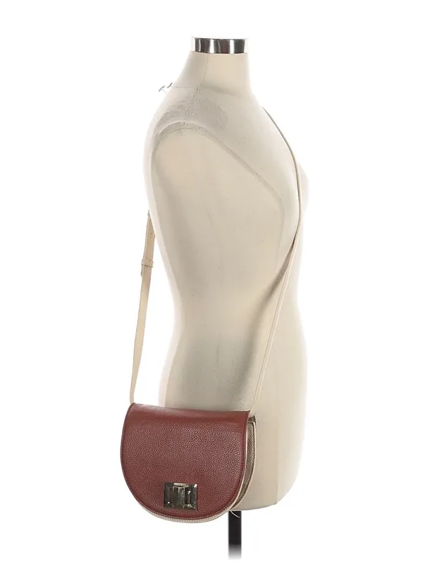 Steve Madden Brown Saddle Crossbody with Cream Strap and Gold Hardware - Image 2