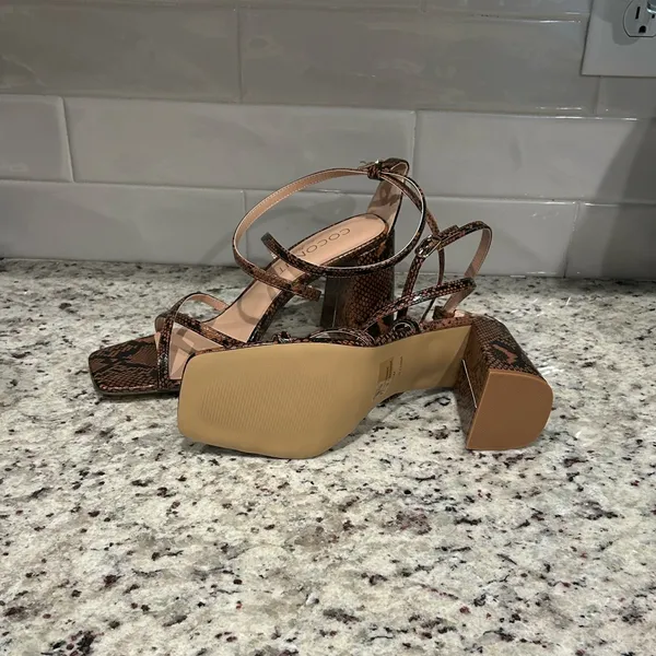 Coconuts by Matisse Brown Snake Print Heels - Image 2