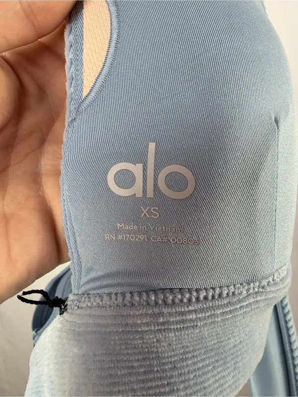 NWT ALO‎ Yoga Micro Corduroy Dreamer Bra in Celestial Blue Size XS - Image 11