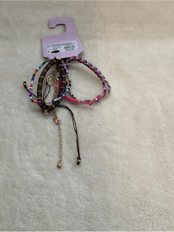 wild fable Pink and Multicolor Beaded Bracelet Set - Image 4