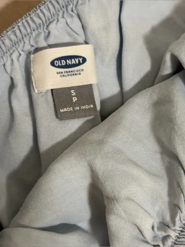 Old Navy Women Chambray‎ Spring Light Blue One-Shoulder Ruffle Dress size S - Image 5