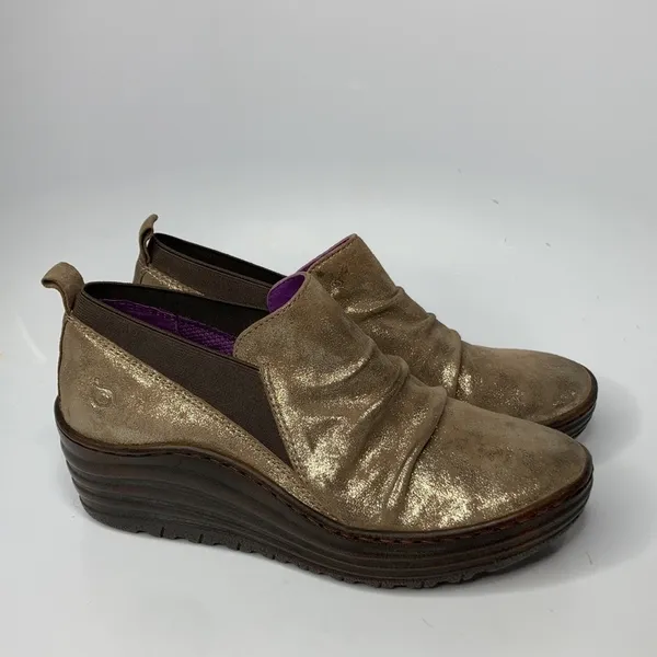 Bionica wedge shoes gold metallic shimmer‎ size 7 - Image 2