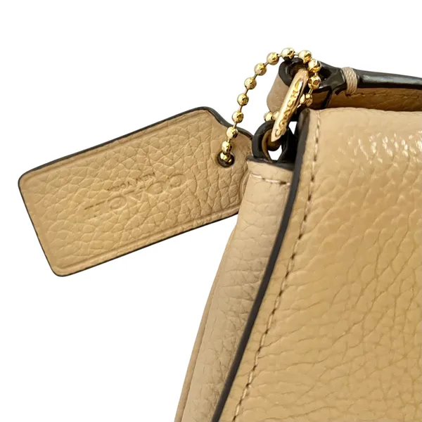 Coach Liv Turnlock Crossbody Pouch Bag In Nude Beige Pebbled Leather #F52896 - Image 11