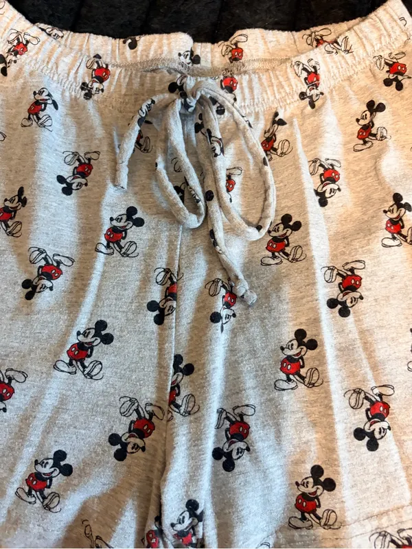 Disney Gray Lounge Shorts with Red Mickey Mouse Print - Image 3