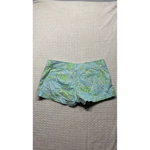 Lilly Pulitzer The Walsh Short Blue Green Tropical Print Size 6 Summer Preppy - Image 2