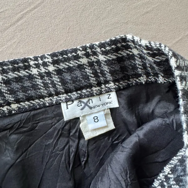 Vintage Paniz New York Plaid Wool Skirt - Image 3