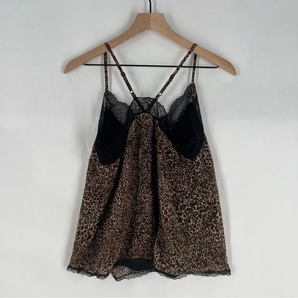 1. State Chiffon Leopard Animal Print Lace Cami Y2K‎ Mob Wife - Image 9