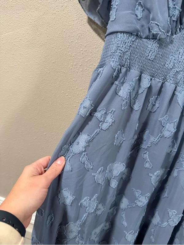 Baltic Born Smocked Waist Blue Floral Maxi Dress - Image 4