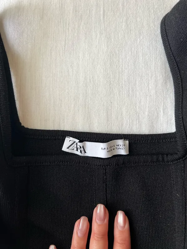 ZARA Fitted Top Black Tank - Image 2