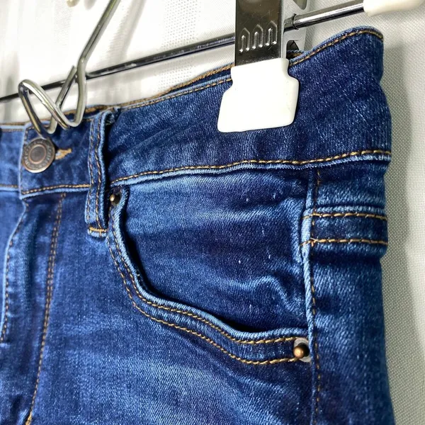 MIAMI High Rise Cuffed Hem Denim Jean Shorts Junior's Size 5 Blue Hi Waisted - Image 3