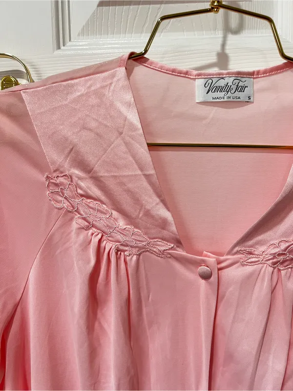 Vintage Vanity Fair Pajama Set Pink Size Small Top And Bottom Nylon - Image 7