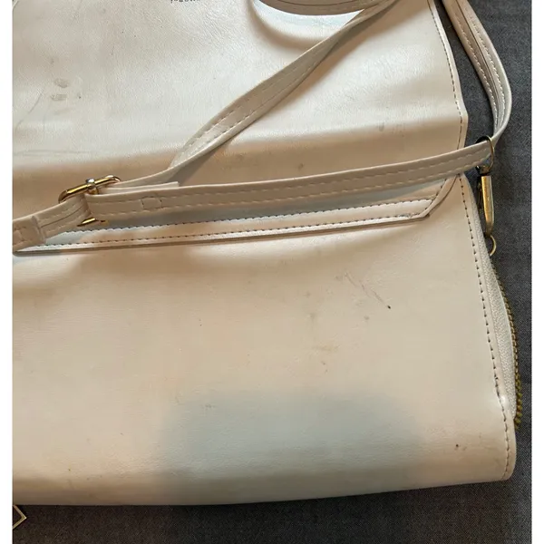 Forever LengRui Cream White Crossbody Wallet Bag Rhinestone Accents Organizer - Image 9
