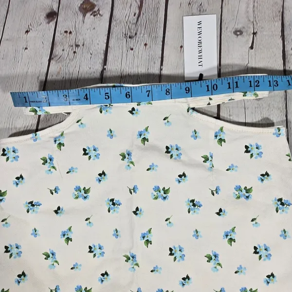 WeWoreWhat Cut Out Skirt Watercolor Ditsy Ivory Multi‎ Floral Mini WWDB94 Size S - Image 7