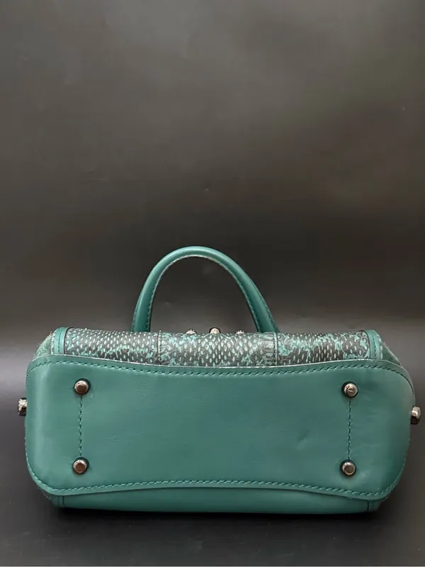 COACH 12086 Green Drifter Snakeskin Top Handle Crossbody Shoulder Bag - Image 7