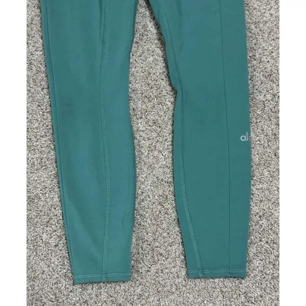 Alo Yoga Checkpoint 7/8 Leggings High Waist Drawstring Pockets Ocean Teal Sz XS - Image 4