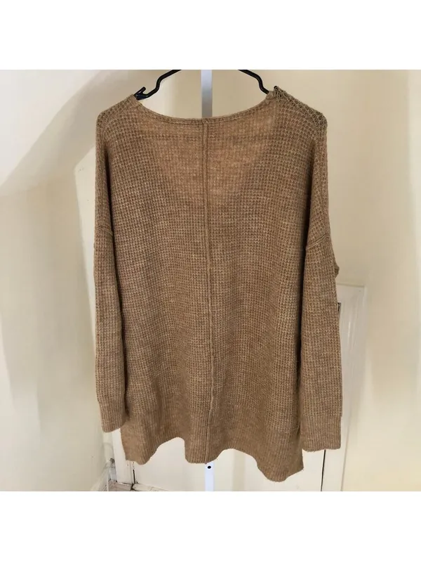 Intimately by Free People EUC Women's Brown V-Neck Acrylic Pullover Sweater XS/S - Image 4