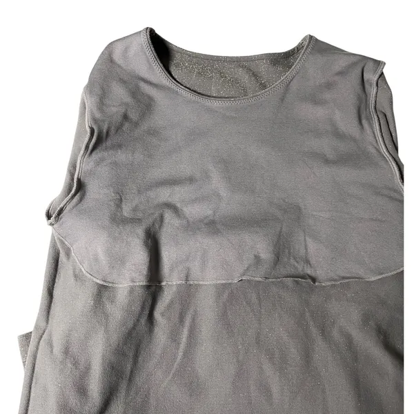 A New Day Medium Shimmer Metallic Long Sleeve Bodysuit Taupe Gray‎ Sparkle - Image 4