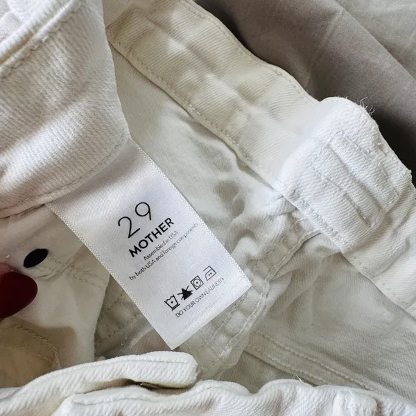 Mother High Waisted Looker Ankle Fray White Distressed Skinny‎ Jeans 29 READ - Image 4