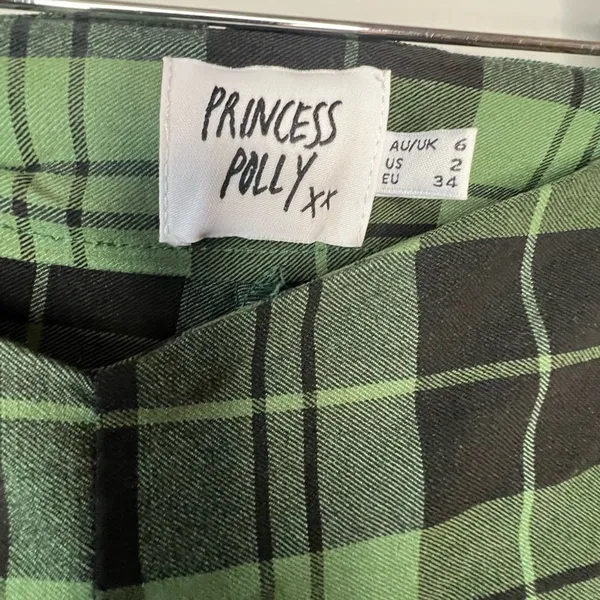 Princess Polly Plaid Green Women's Pants Holiday Plaid - Image 3