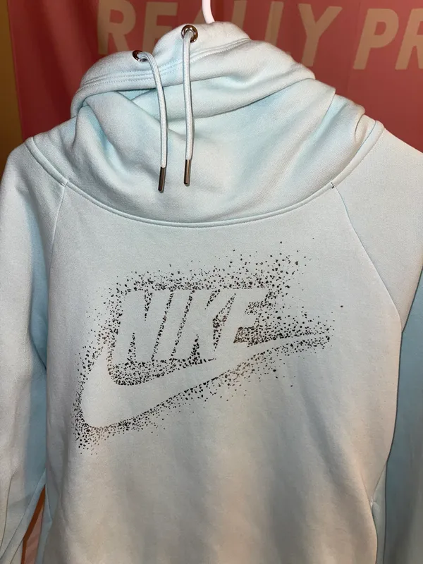 Light Blue Funnel-Neck Hoodie - Image 2