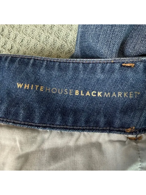 White House Black Market Wide Leg Crop Jeans Womens 2 WHBM Denim Pants Belted - Image 4