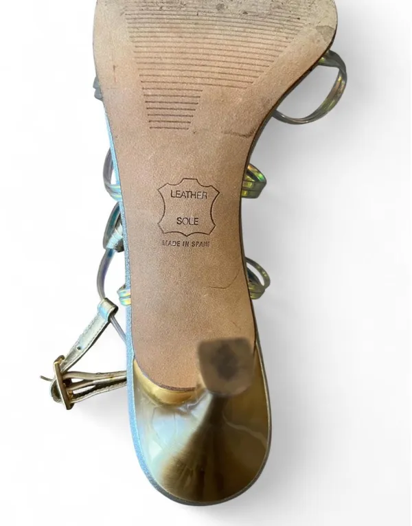 Stuart Weitzman ItGirl Gold Iridescent Heel  - Image 6