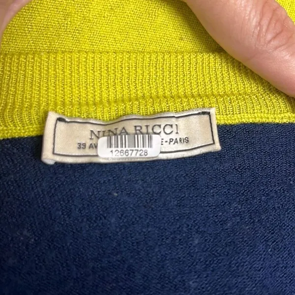 Nina Ricci Green Black Colorblock Knot Detail Wool Top Small Workwear‎ Luxury - Image 6