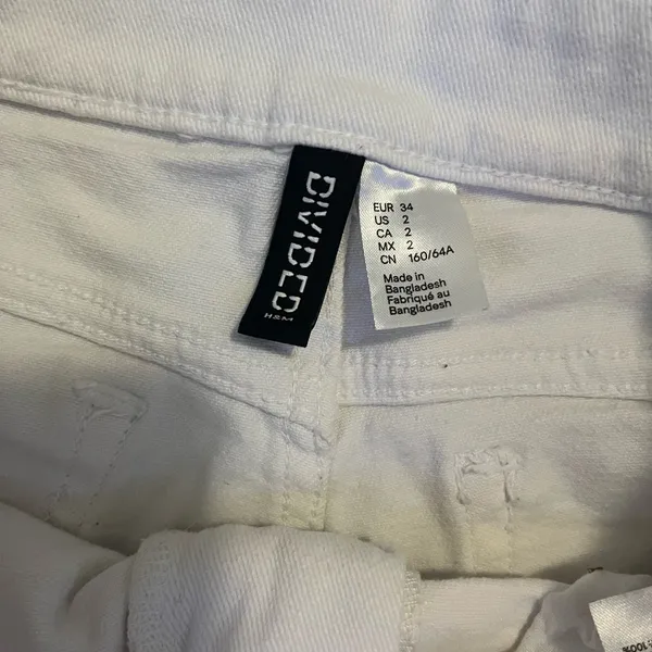 Divided Micro White Jean Shorts - Image 2