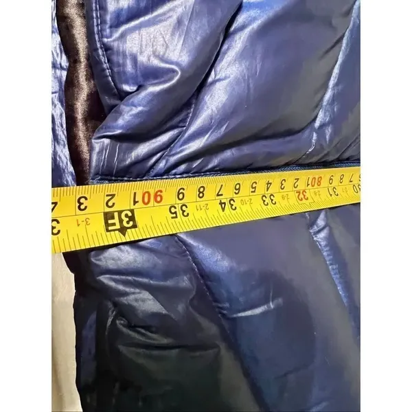 Calvin Klein Chevron-Quilted Packable Down Puffer Coat Blue Size Medium - Image 6