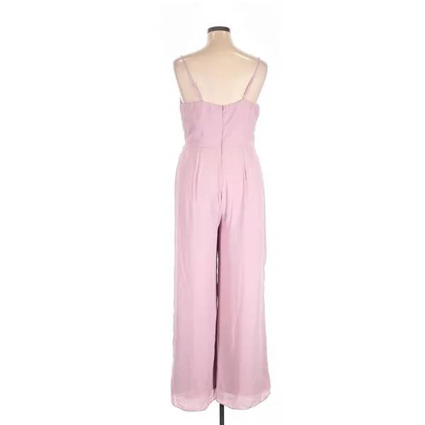 Lulus Call for Me Dusty Lavender Faux Wrap Jumpsuit Wide Leg XL Wedding - Image 4