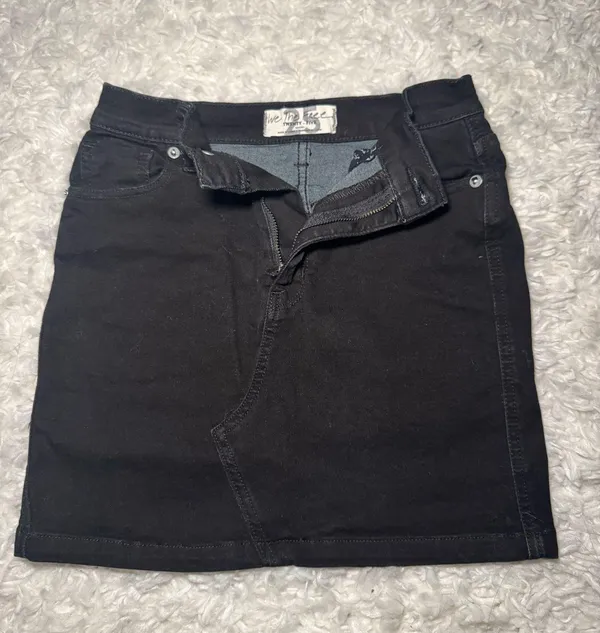 Free People Black Denim Skirt Mini - Image 3