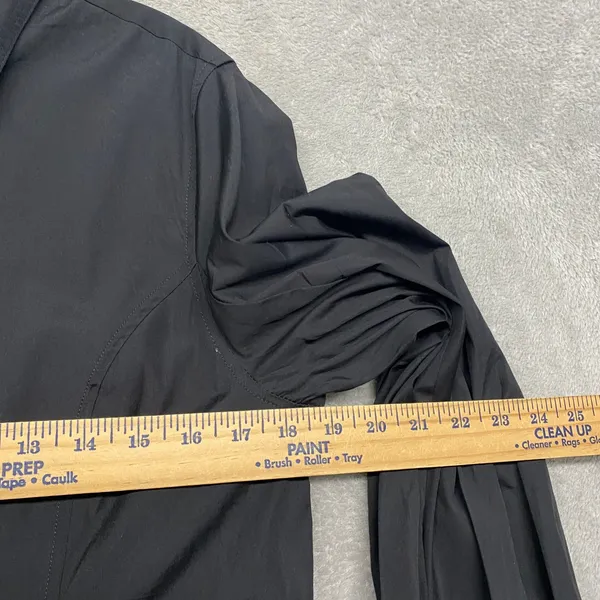 Madewell Dress 8 Black Seamed Long Sleeve Mini Poplin Shirtdress Pockets‎ NV025 - Image 7