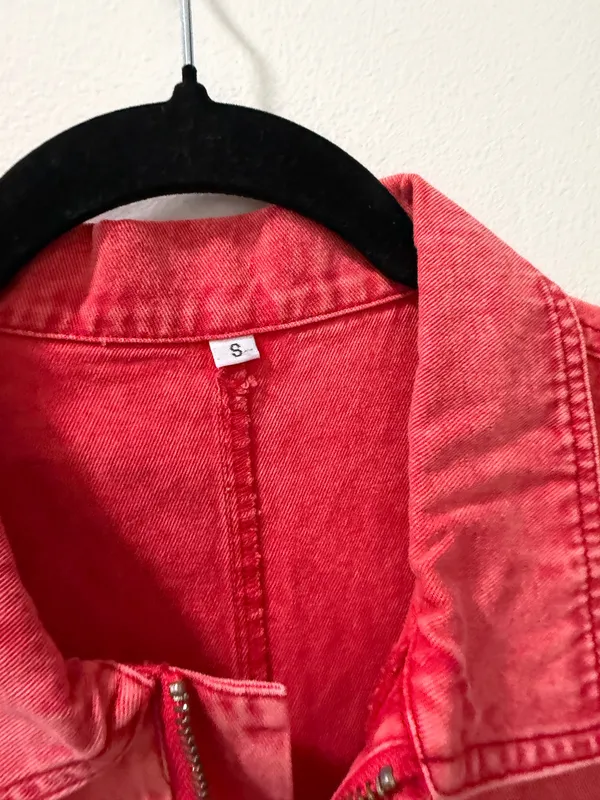 NWT Washed Pink Short Sleeve Utility Romper - Image 3