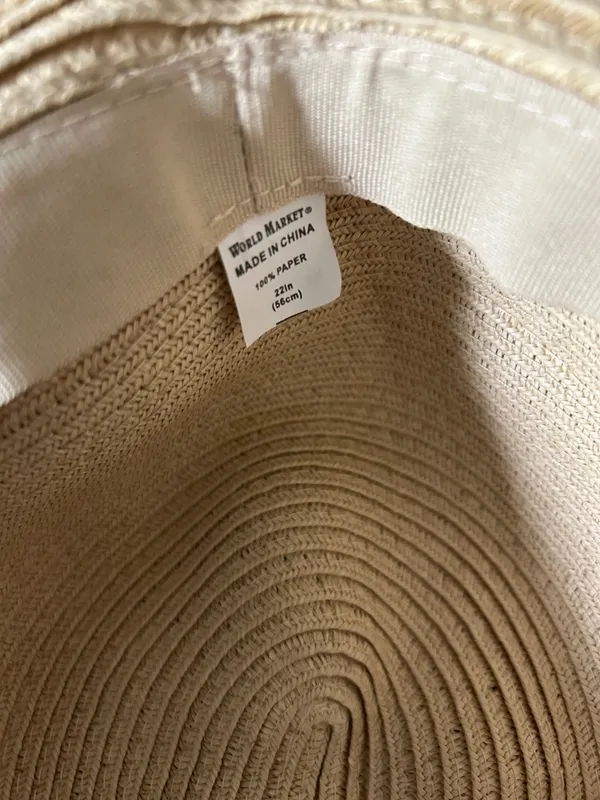 Cost Plus World Market Wide-Brim Straw Sun Hat with Black Band - Image 6