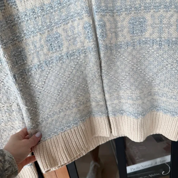 Vintage Ralph Lauren‎ Cashmere Ski Sweater Fair Isle Full Zip knit mockneck - Image 7
