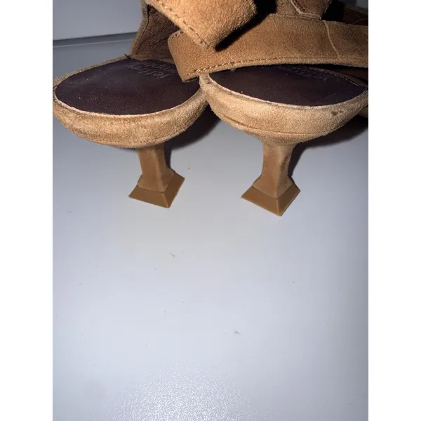 Jeffrey Campbell Bianca Tan Suede Slingback Ketten Heel Pumps Size 10‎ - Image 6