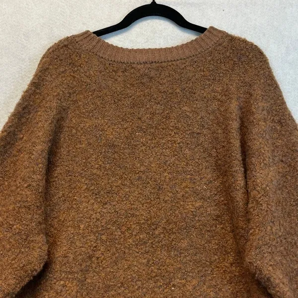NWT a.n.a Plus Womens Crew Neck Long‎ Sleeve Pullover Sweater XXL Brown Boxy Fit - Image 13