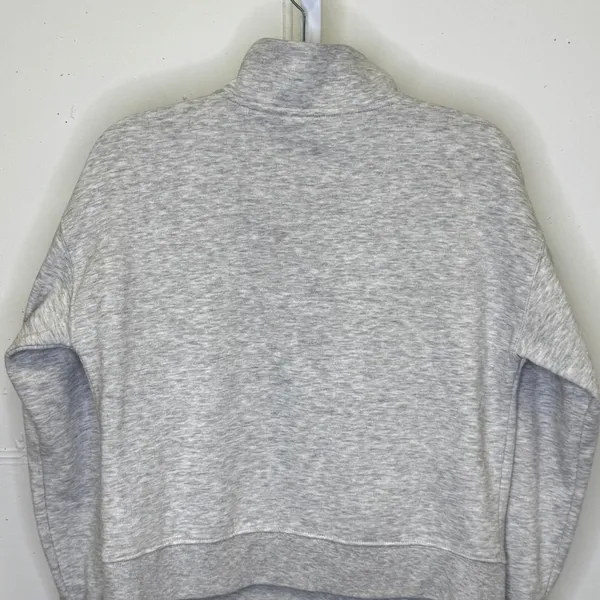 Hippie Rose Heather Gray Quarter Snap Mock Neck Sweatshirt‎ Medium Athleisure - Image 8