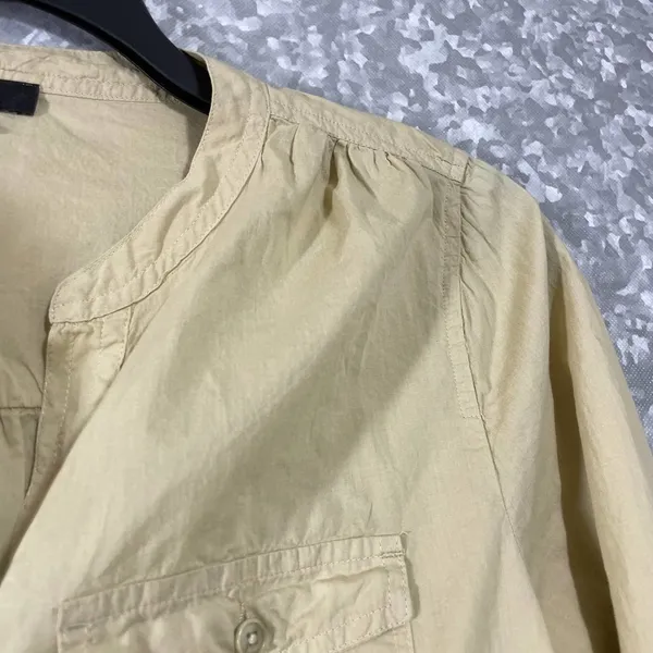 J Crew Reimagined Long Sleeve Lightweight Henley Top - Size Small - Yellow/Green - Image 3