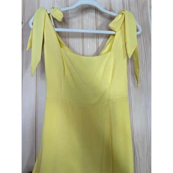 NWT Lulus Summer Invite Yellow Tie-Strap Tiered Midi Dress Ruffled Gala Size M - Image 5