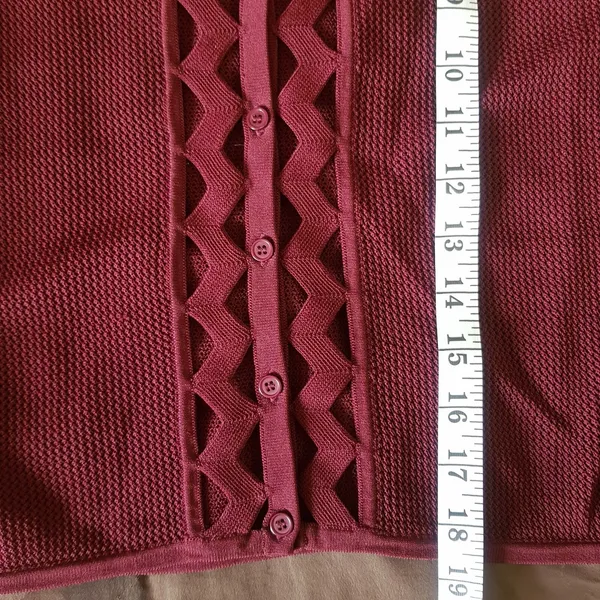 Sandro Sweater Long Sleeve Cropped Open Knit Top Cutout Mesh Quiet Luxury Sz XS - Image 12