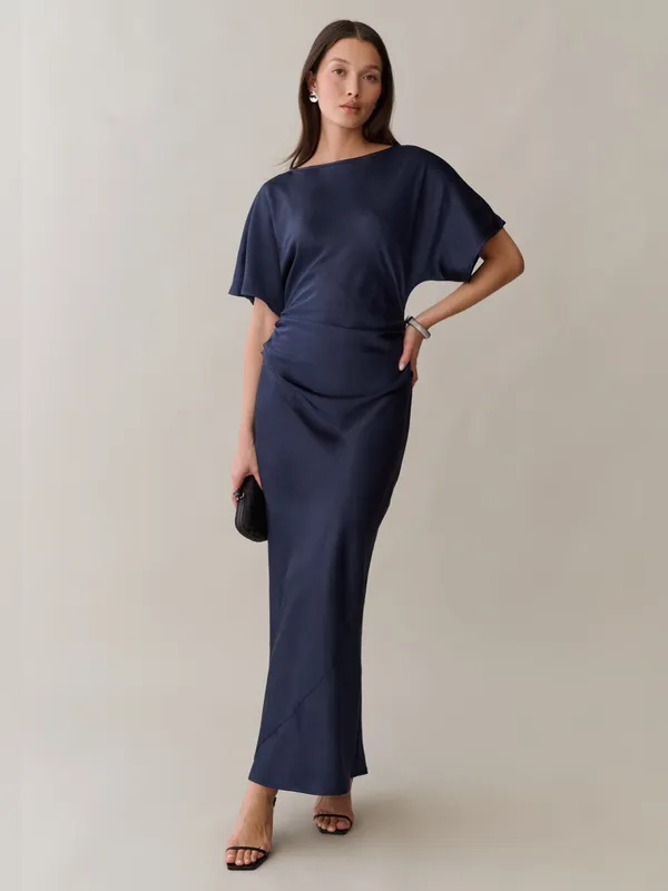 NWT Few Moda Wren Dress size 12 Navy Blue maxi o.p.t - Image 2