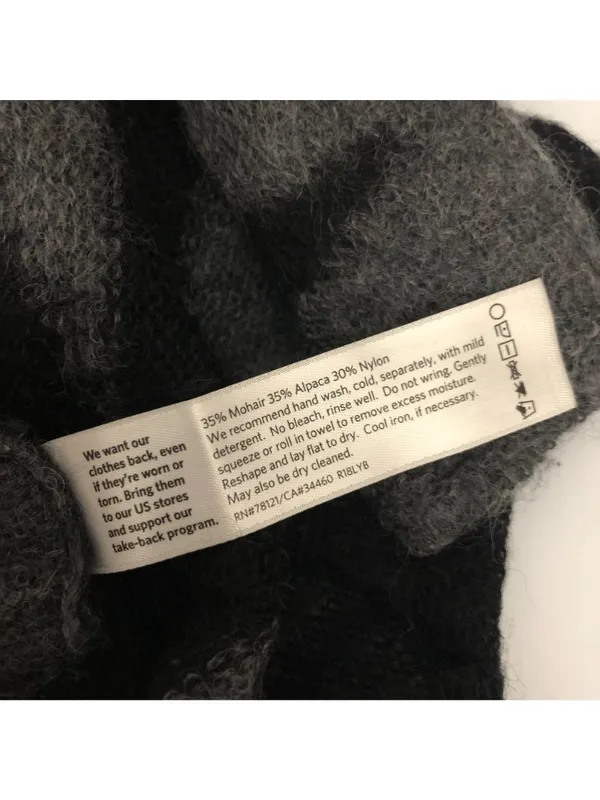 Eileen Fisher Womens Open Front Gray & Black Cardigan XXS Mohair Alpaca Blend - Image 5